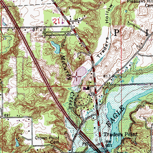 Topographic Map of Traders Hollow, IN