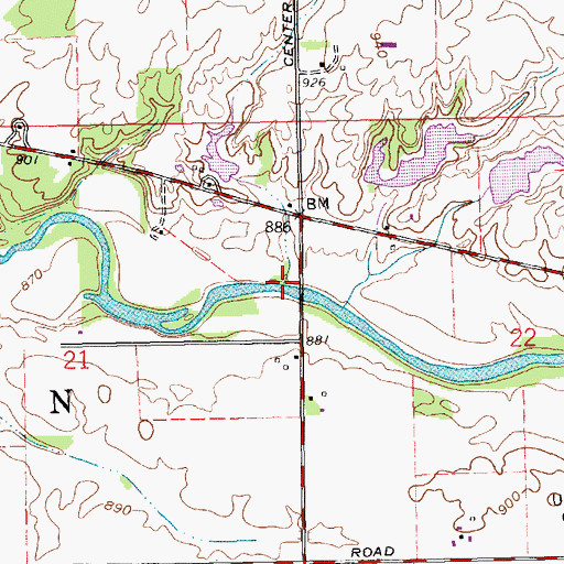 Topographic Map of Trail Run, IN