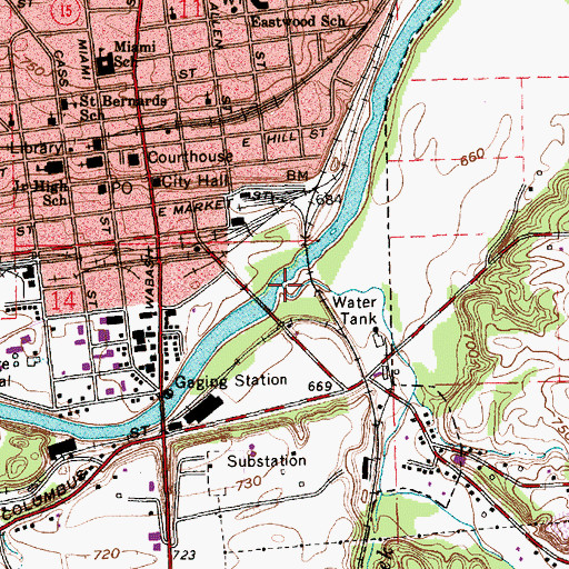 Topographic Map of Treaty Creek, IN