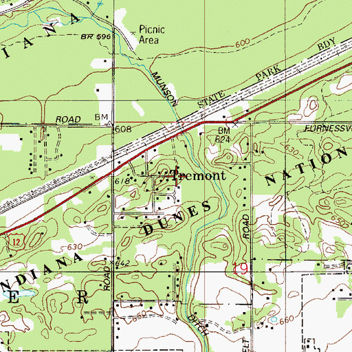 Topographic Map of Tremont, IN