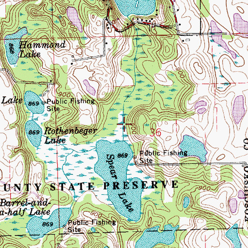 Topographic Map of Tri-County State Fish And Game Area, IN