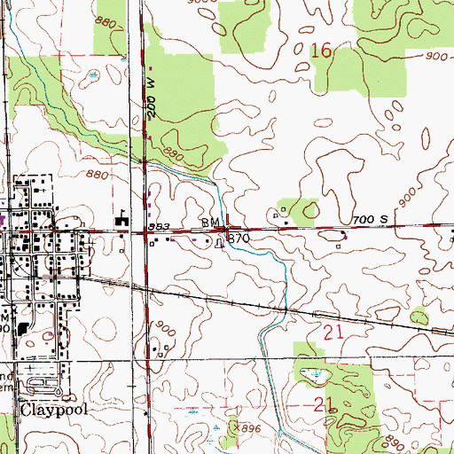 Topographic Map of Trimble Creek, IN