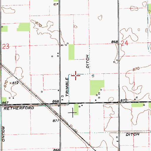 Topographic Map of Trimble Ditch, IN