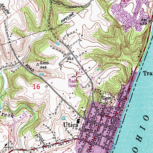 Topographic Map of Trinity Church, IN