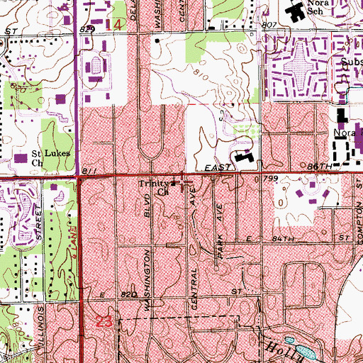 Topographic Map of Trinity Presbyterian Church, IN