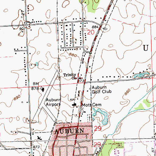 Topographic Map of Trinity Church, IN