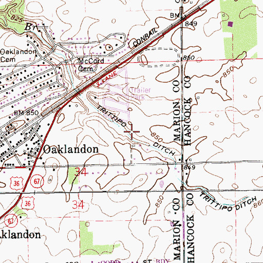 Topographic Map of Trittipo Ditch, IN