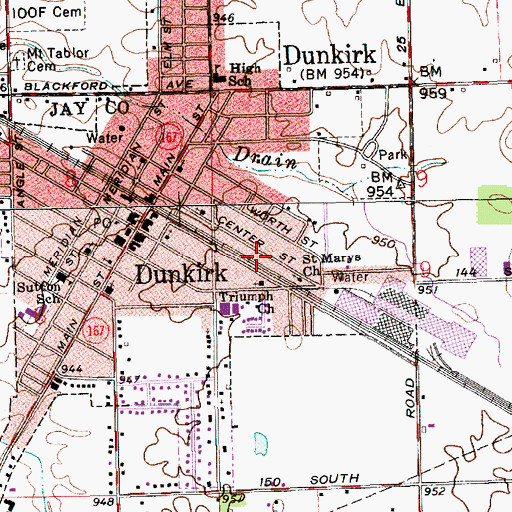 Topographic Map of Triumph Church, IN