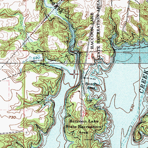 Topographic Map of Troutman Branch, IN