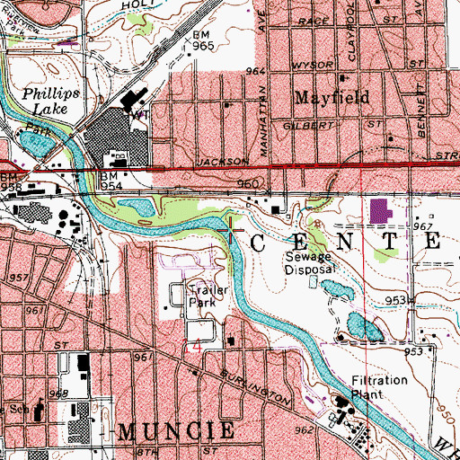 Topographic Map of Truitt Ditch, IN
