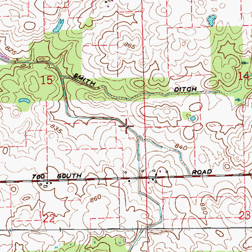 Topographic Map of Tucker Ditch, IN