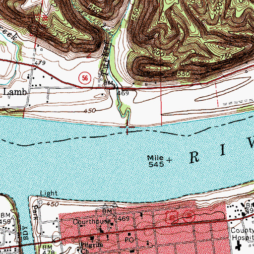 Topographic Map of Tucker Run, IN
