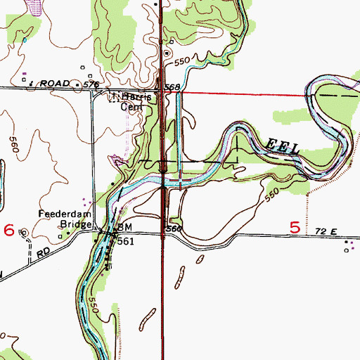 Topographic Map of Turkey Creek, IN