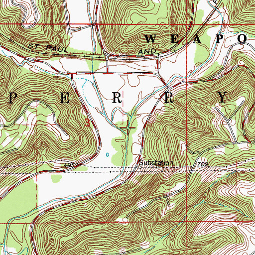 Topographic Map of Turkey Creek, IN