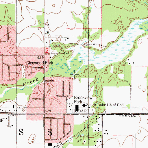 Topographic Map of Turkey Creek, IN
