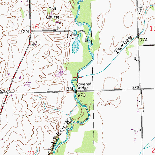 Topographic Map of Turkey Creek, IN