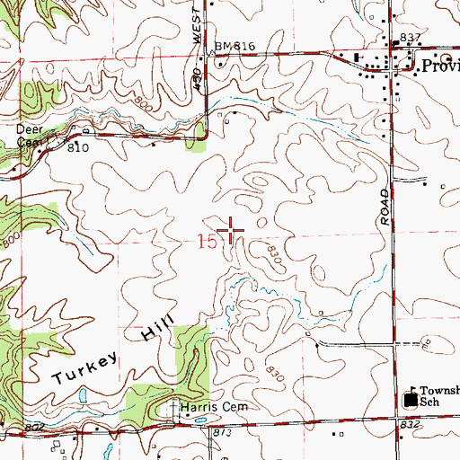 Topographic Map of Turkey Hill, IN