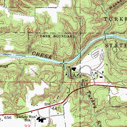 Topographic Map of Turkey Run, IN