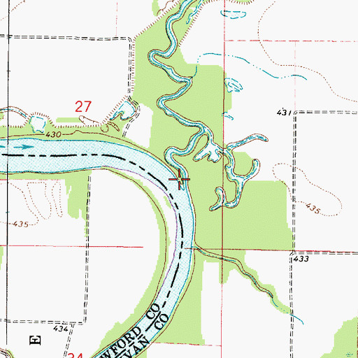 Topographic Map of Turman Creek, IN