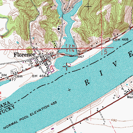 Topographic Map of Turtle Creek, IN