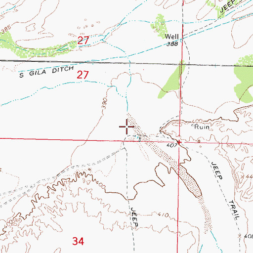 Topographic Map of Tenmile Wash, AZ