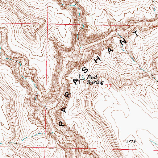 Topographic Map of End Spring, AZ