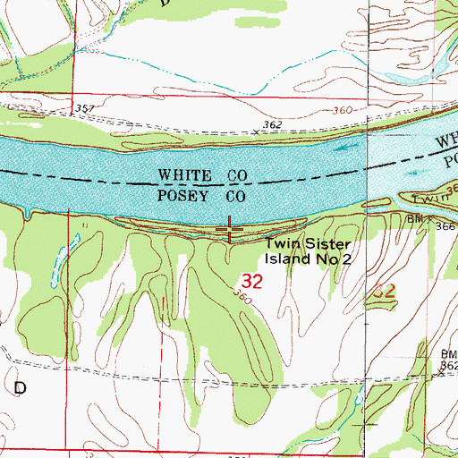 Topographic Map of Twin Sister Island Number Two, IN