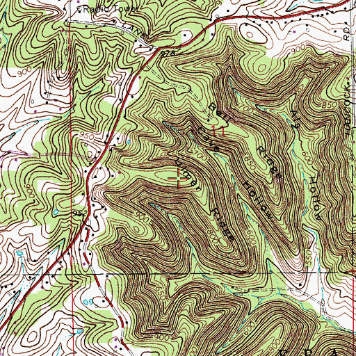 Topographic Map of Ulmer Ridge, IN