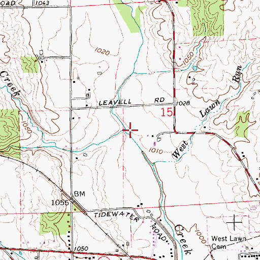 Topographic Map of Ulrich Creek, IN