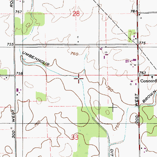 Topographic Map of Umbenhour Ditch, IN