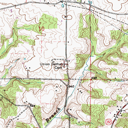 Topographic Map of Union Bethel Cemetery, IN