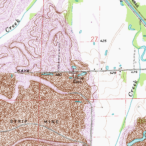 Topographic Map of Union Cemetery, IN