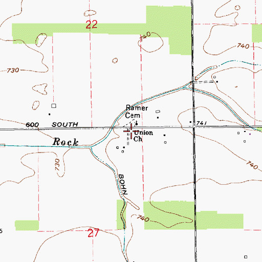 Topographic Map of Union Church, IN