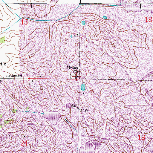 Topographic Map of Union Church, IN