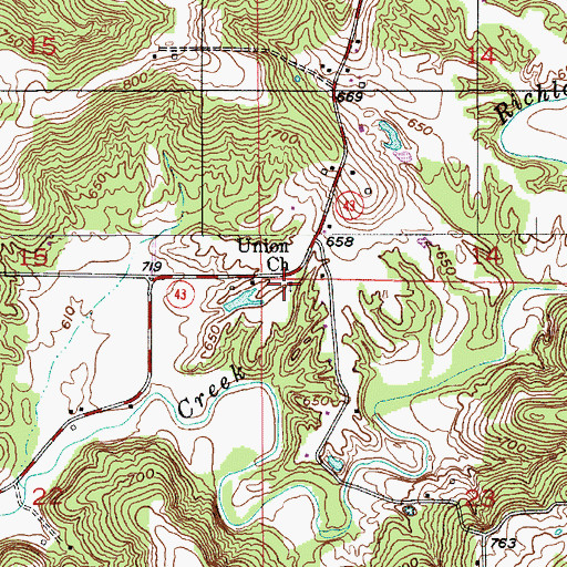 Topographic Map of Union Church, IN