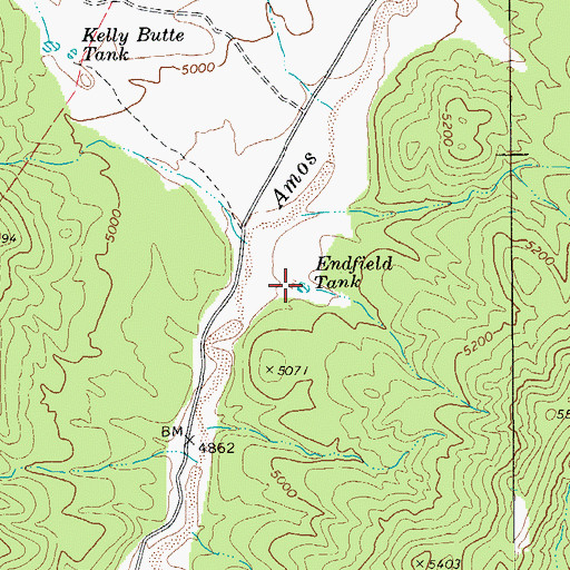 Topographic Map of Endfield Tank, AZ