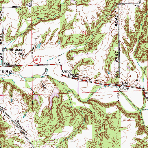 Topographic Map of Union Church, IN