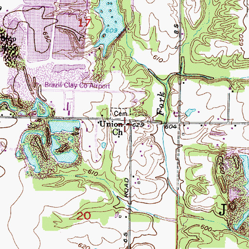Topographic Map of Union Church, IN