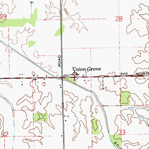 Topographic Map of Union Grove Church, IN