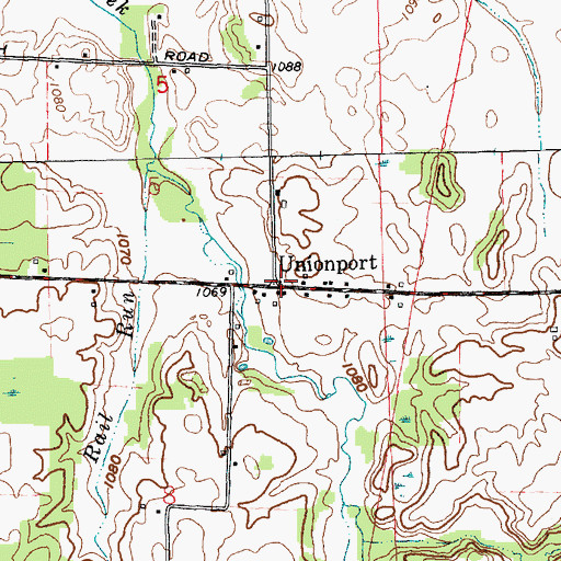 Topographic Map of Unionport, IN