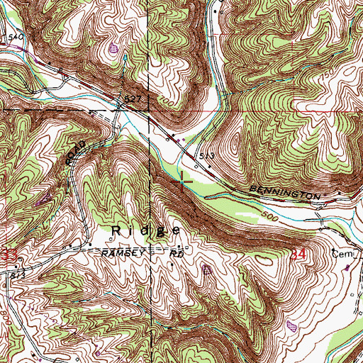 Topographic Map of Upper Indian Creek, IN