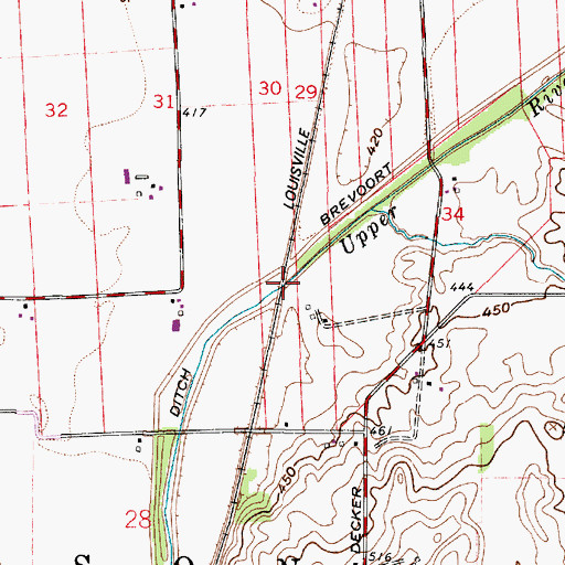Topographic Map of Upper River Deshee, IN
