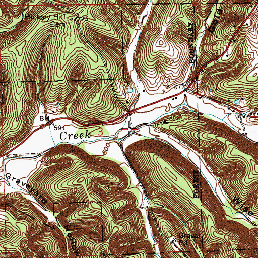 Topographic Map of Upper Schooner Creek, IN
