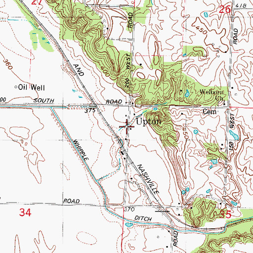 Topographic Map of Upton, IN