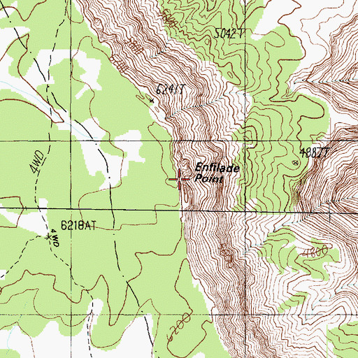 Topographic Map of Enfilade Point, AZ