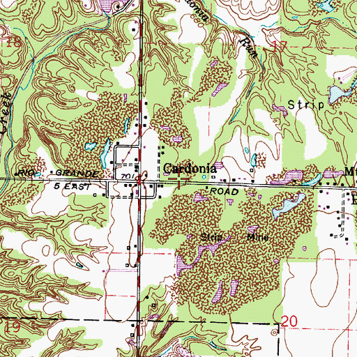 Topographic Map of Van Buren Elementary School, IN