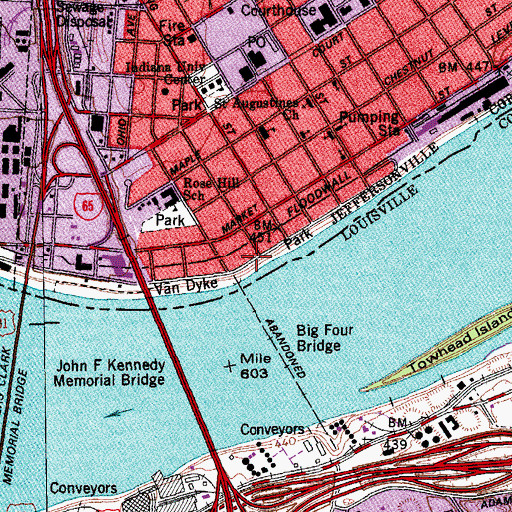 Topographic Map of Van Dyke Park, IN