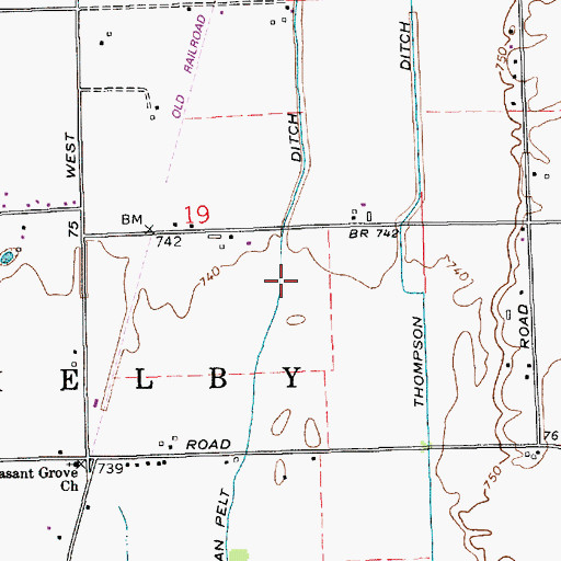 Topographic Map of Van Felt Ditch, IN