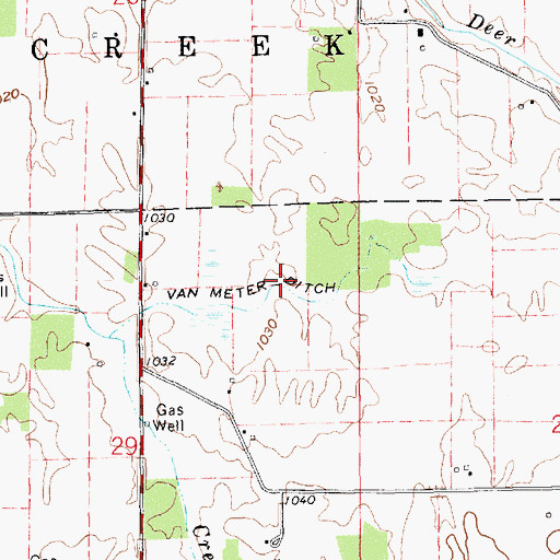 Topographic Map of Van Meter Ditch, IN