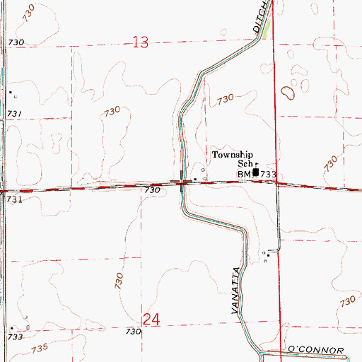Topographic Map of Vanatta Ditch, IN
